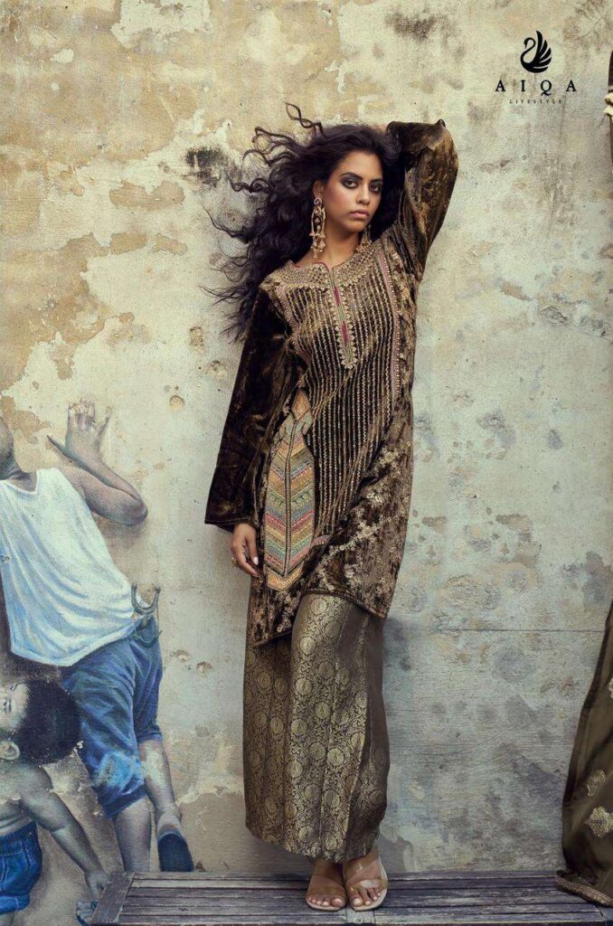 My Fashion Road Aiqa Velvora Designer Style Pure Viscose Velvet Suit | A – 2005
