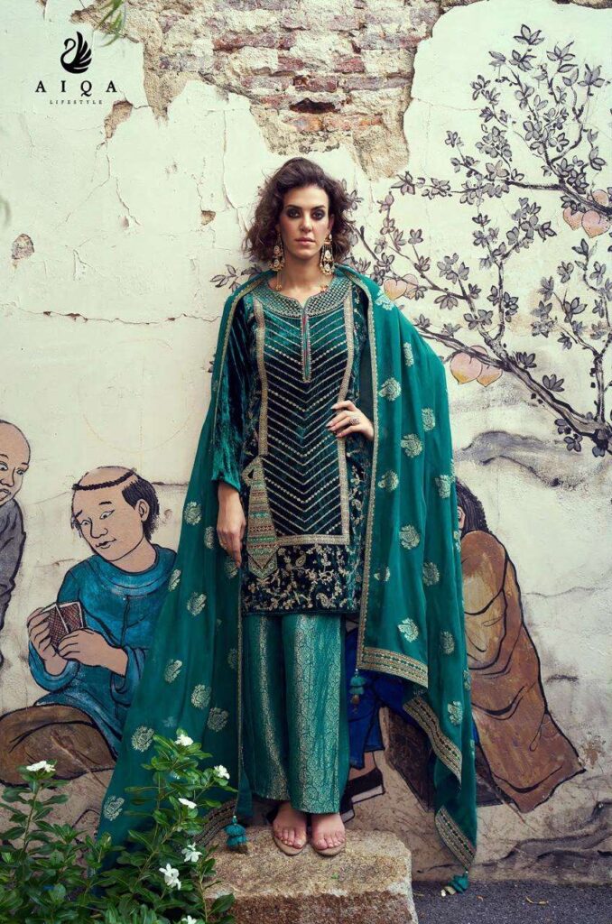 My Fashion Road Aiqa Velvora Designer Style Pure Viscose Velvet Suit | A – 2006