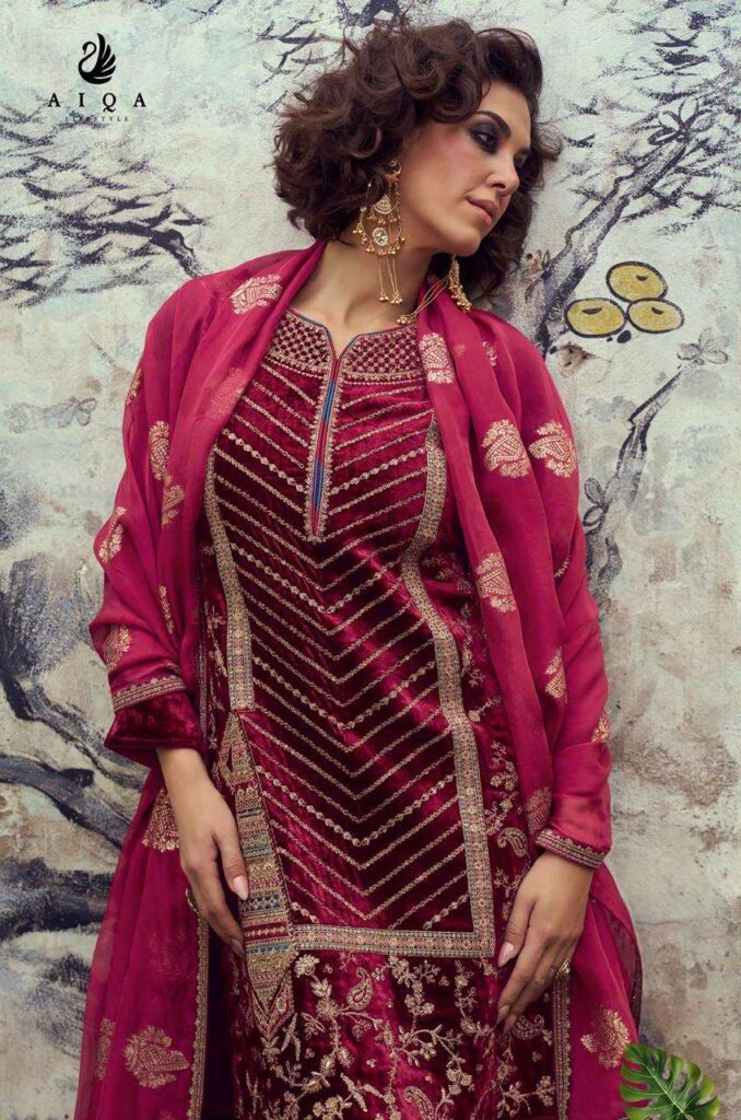 My Fashion Road Aiqa Velvora Designer Style Pure Viscose Velvet Suit | A – 2004
