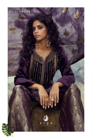 My Fashion Road Aiqa Velvora Designer Style Pure Viscose Velvet Suit | A – 2001