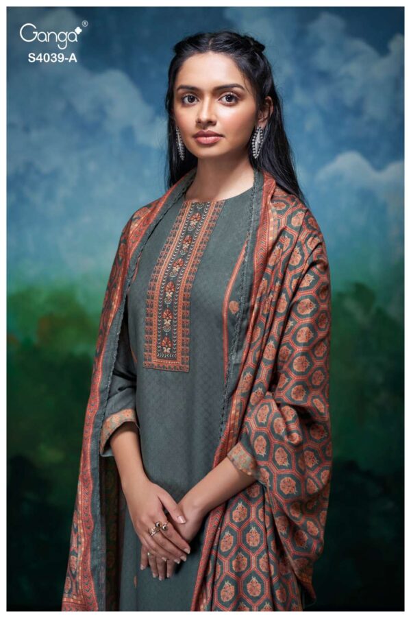 My Fashion Road Ganga Fashion Anara Pure Pashmina Winter Suit | S4039 – A