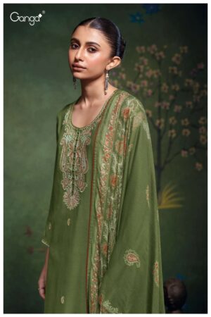 My Fashion Road Ganga Fashion Beyla Pure Wool Pashmina Ladies Suit | S3700 – C