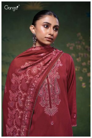 My Fashion Road Ganga Fashion Beyla Pure Wool Pashmina Ladies Suit | S3700 – D