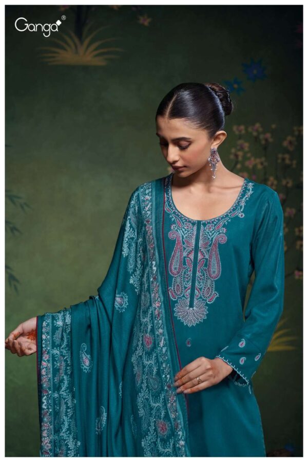 My Fashion Road Ganga Fashion Beyla Pure Wool Pashmina Ladies Suit | S3700 – A