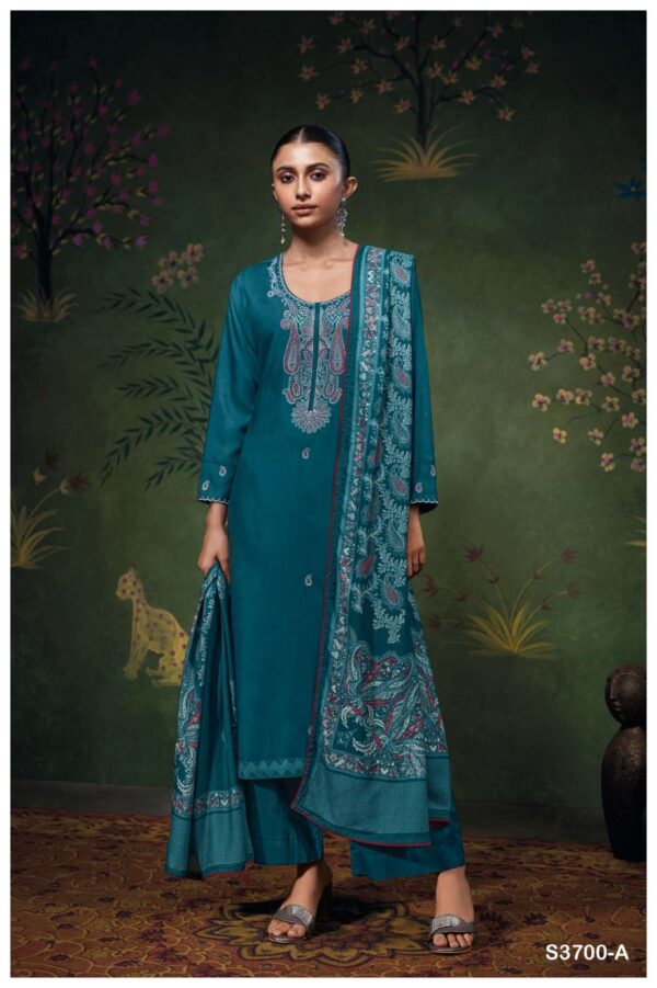 My Fashion Road Ganga Fashion Beyla Pure Wool Pashmina Ladies Suit | S3700 – A