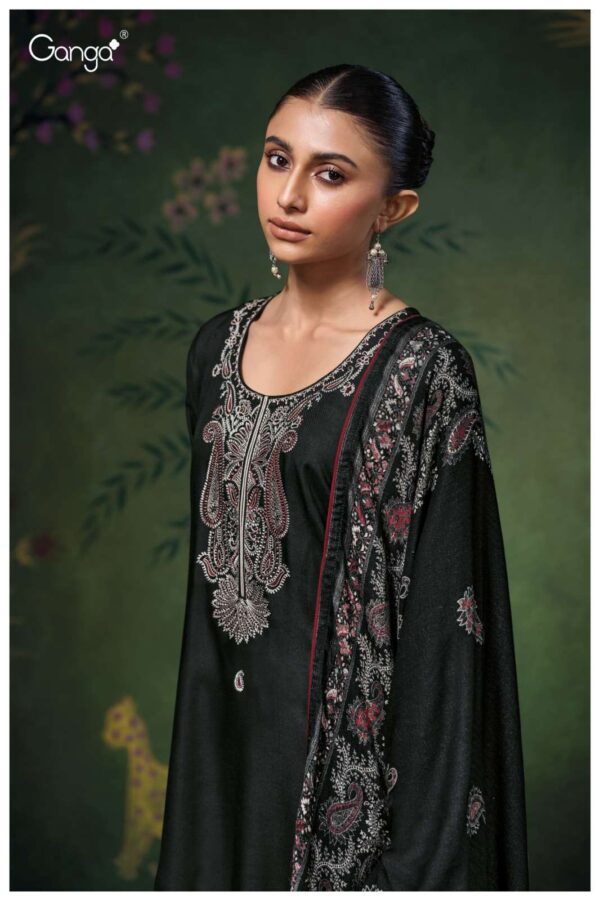 My Fashion Road Ganga Fashion Beyla Pure Wool Pashmina Ladies Suit | S3700 – B