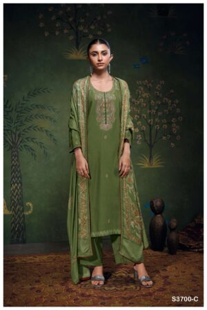 My Fashion Road Ganga Fashion Beyla Pure Wool Pashmina Ladies Suit | S3700 – C