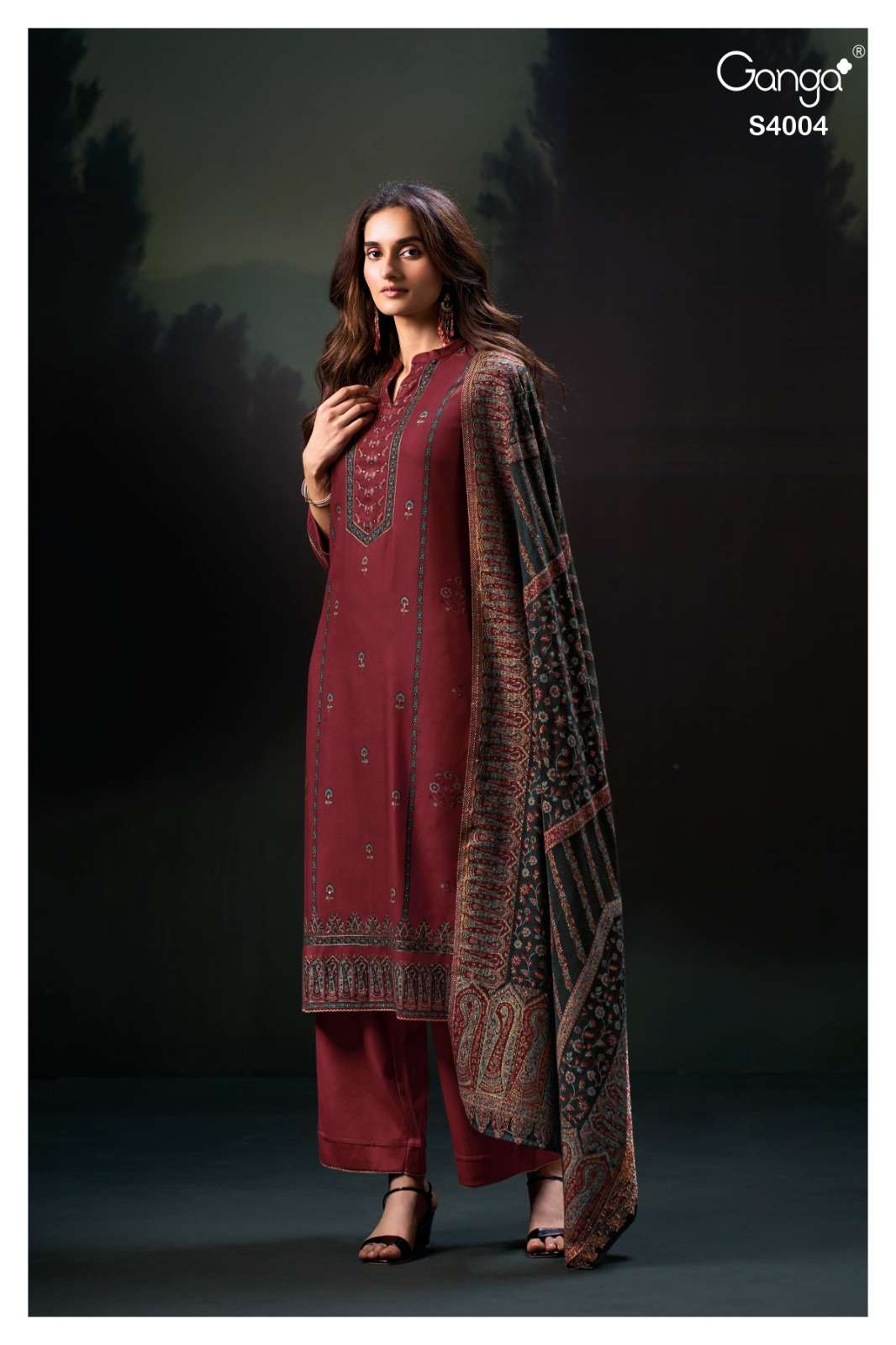 My Fashion Road Ganga Fashion Daisha Premium Designs Winter Wear Suits | S4004 My Fashion Road Ganga Fashion Daisha Premium Designs Winter Wear Suits | S4004