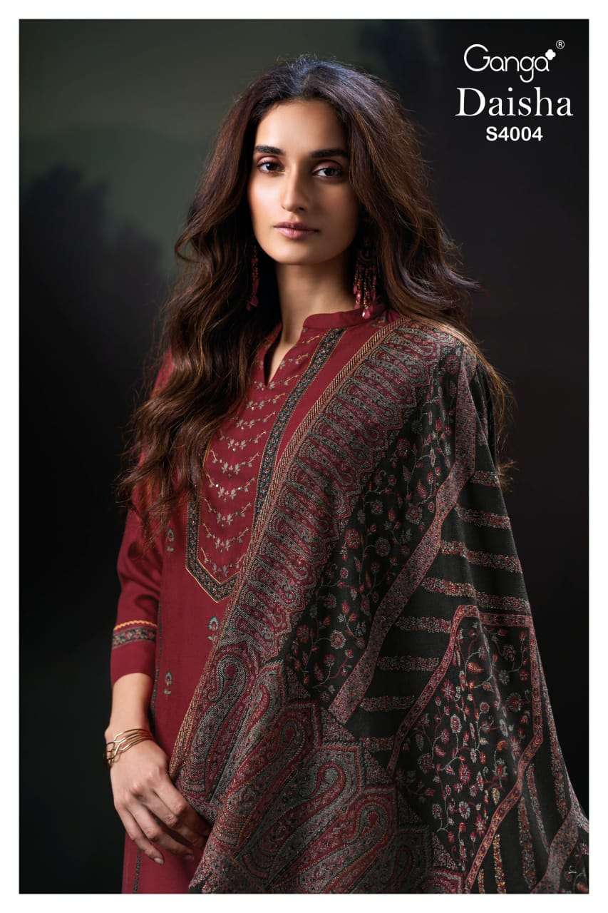 My Fashion Road Ganga Fashion Daisha Premium Designs Winter Wear Suits | S4004 My Fashion Road Ganga Fashion Daisha Premium Designs Winter Wear Suits | S4004