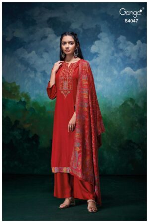 My Fashion Road Ganga Fashion Daniah Pure Pashmina Premium Suits | 4047