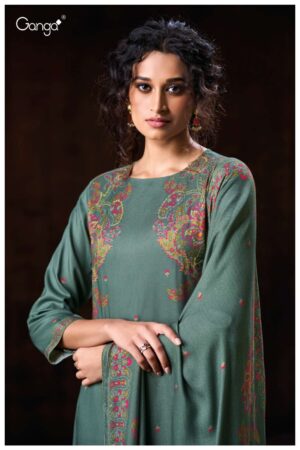 My Fashion Road Ganga Fashion Darsie Premium Wear Pashmina Winter Suit | S3745-C