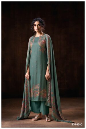 My Fashion Road Ganga Fashion Darsie Premium Wear Pashmina Winter Suit | S3745-C