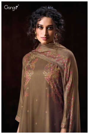 My Fashion Road Ganga Fashion Darsie Premium Wear Pashmina Winter Suit | S3745-B
