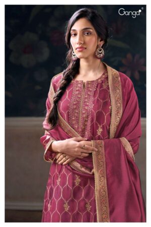 My Fashion Road Ganga Fashion Eelisi Premium Jacquard Silk Suit | S2936 – A