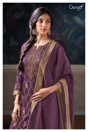 My Fashion Road Ganga Fashion Eelisi Premium Jacquard Silk Suit | S2936 – B