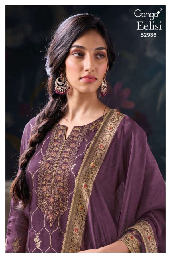 My Fashion Road Ganga Fashion Eelisi Premium Jacquard Silk Suit | S2936 – B