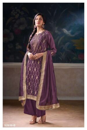 My Fashion Road Ganga Fashion Eelisi Premium Jacquard Silk Suit | S2936 – B