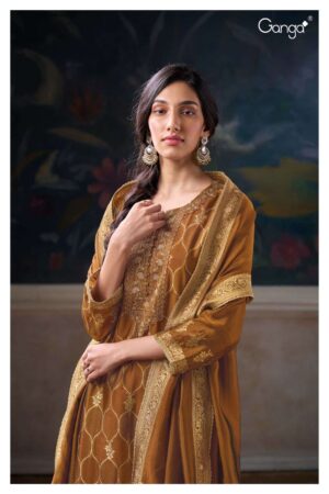 My Fashion Road Ganga Fashion Eelisi Premium Jacquard Silk Suit | S2936 – E