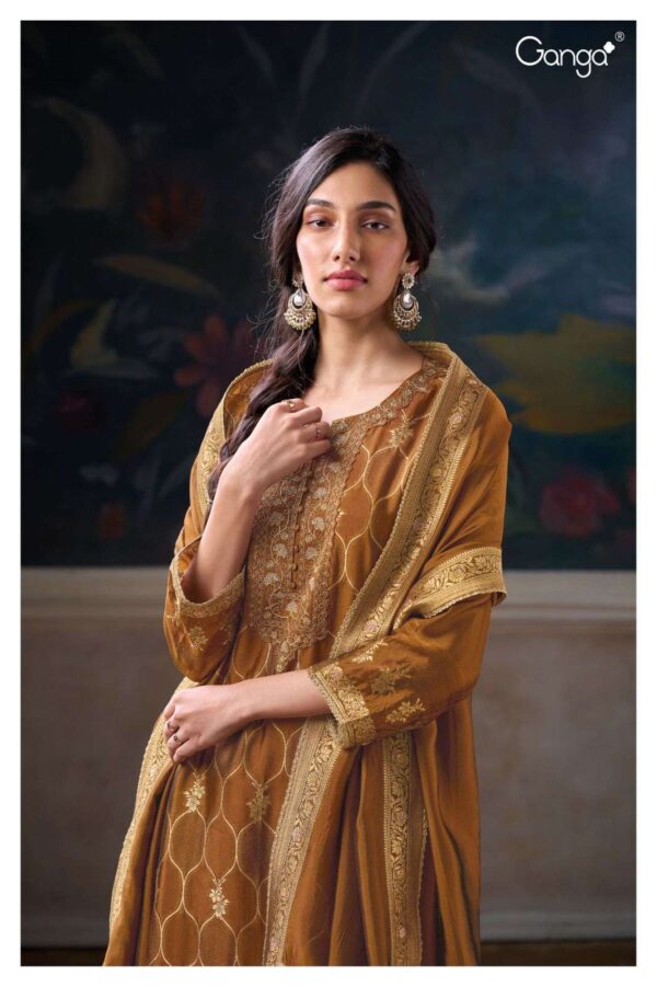 My Fashion Road Ganga Fashion Eelisi Premium Jacquard Silk Suit | S2936 – E