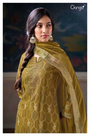 My Fashion Road Ganga Fashion Eelisi Premium Jacquard Silk Suit | S2936 – C