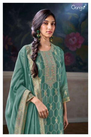 My Fashion Road Ganga Fashion Eelisi Premium Jacquard Silk Suit | S2936 – D