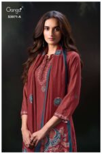 My Fashion Road Ganga Fashion Evani Winter Wear Pure Wool Pashmina Suit | S3971-A