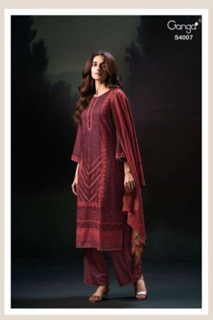 My Fashion Road Ganga Fashion Faith Premium Pure Pashmina Suit | S4007