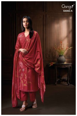 My Fashion Road Ganga Fashion Firanya Premium Designs Russian Silk Suit | S408-A
