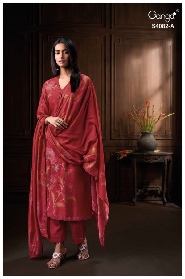 My Fashion Road Ganga Fashion Firanya Premium Designs Russian Silk Suit | S408-A