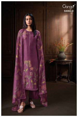 My Fashion Road Ganga Fashion Firanya Premium Designs Russian Silk Suit | S408-D