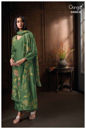 My Fashion Road Ganga Fashion Firanya Premium Designs Russian Silk Suit | S408-B