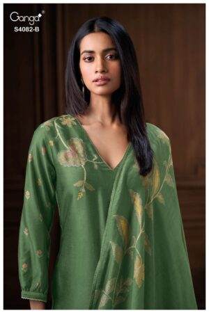 My Fashion Road Ganga Fashion Firanya Premium Designs Russian Silk Suit | S408-B