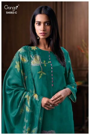 My Fashion Road Ganga Fashion Firanya Premium Designs Russian Silk Suit | S408-C