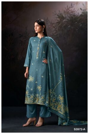 My Fashion Road Ganga Fashion Gehna Pure Wool Pashmina Ladies Suit | S3972-A