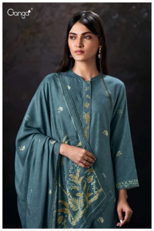 My Fashion Road Ganga Fashion Gehna Pure Wool Pashmina Ladies Suit | S3972-A