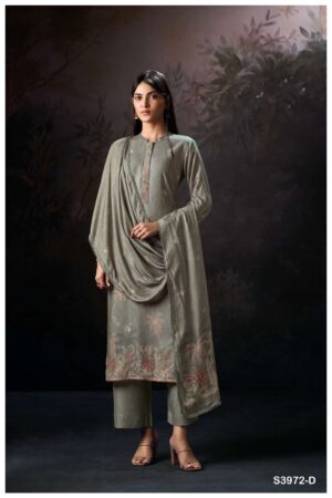 My Fashion Road Ganga Fashion Gehna Pure Wool Pashmina Ladies Suit | S3972-D