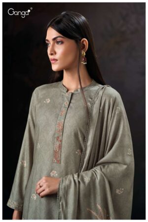 My Fashion Road Ganga Fashion Gehna Pure Wool Pashmina Ladies Suit | S3972-D