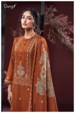 My Fashion Road Ganga Fashion Gulnaz Pure Wool Pashmina Premium Winter Suit | S3913 – D