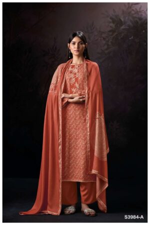 My Fashion Road Ganga Fashion Hallie Fancy Pashmina Suit | S3984 – A