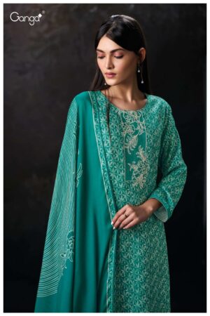My Fashion Road Ganga Fashion Hallie Fancy Pashmina Suit | S3984 – B