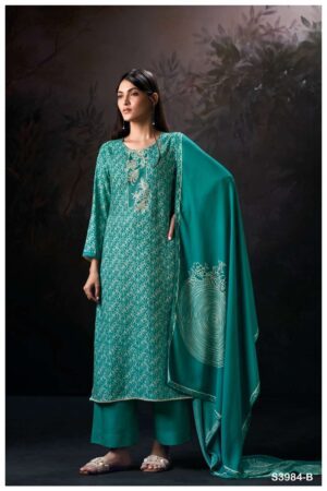My Fashion Road Ganga Fashion Hallie Fancy Pashmina Suit | S3984 – B