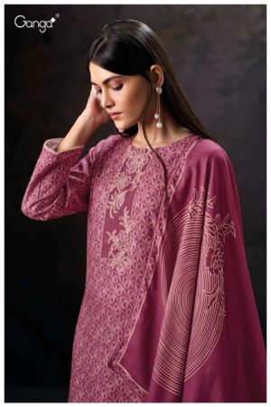 My Fashion Road Ganga Fashion Hallie Fancy Pashmina Suit | S3984 – D
