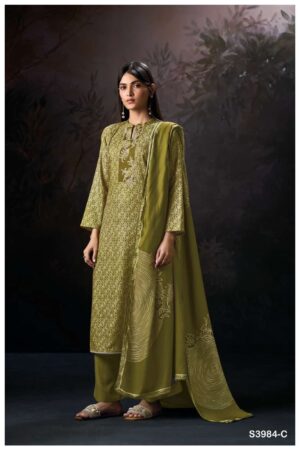 My Fashion Road Ganga Fashion Hallie Fancy Pashmina Suit | S3984 – C