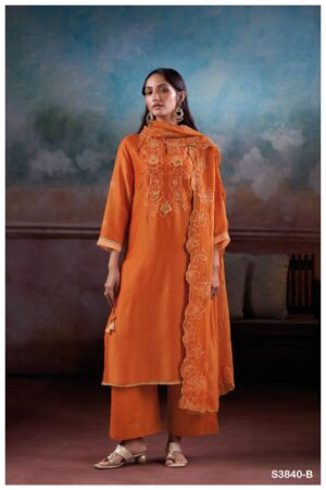 My Fashion Road Ganga Fashion Jaelina Pure Bemberg Silk Latest Suit | S3840-B