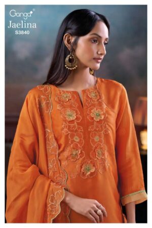 My Fashion Road Ganga Fashion Jaelina Pure Bemberg Silk Latest Suit | S3840-B