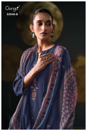 My Fashion Road Ganga Fashion Jerusha Premium Wear Pashmina Salwar Suit | S3946-B