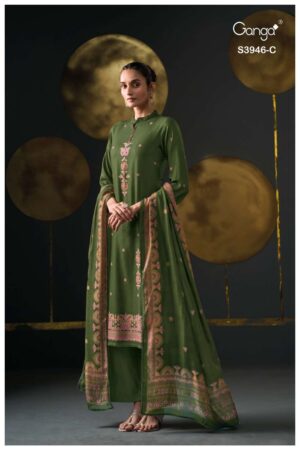 My Fashion Road Ganga Fashion Jerusha Premium Wear Pashmina Salwar Suit | S3946-C