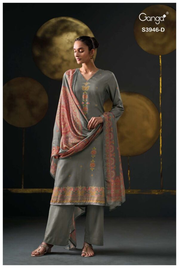My Fashion Road Ganga Fashion Jerusha Premium Wear Pashmina Salwar Suit | S3946-D