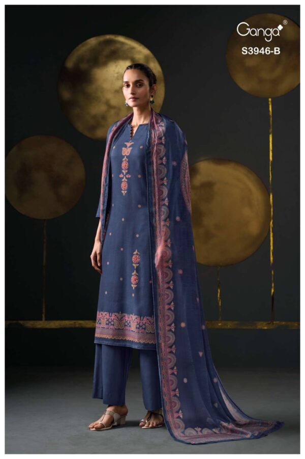 My Fashion Road Ganga Fashion Jerusha Premium Wear Pashmina Salwar Suit | S3946-B