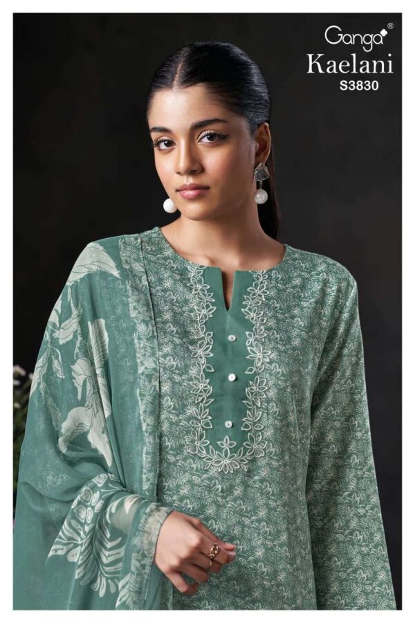 My Fashion Road Ganga Fashion Kaelani Printed Fancy Cotton Satin Suit | S3830-D